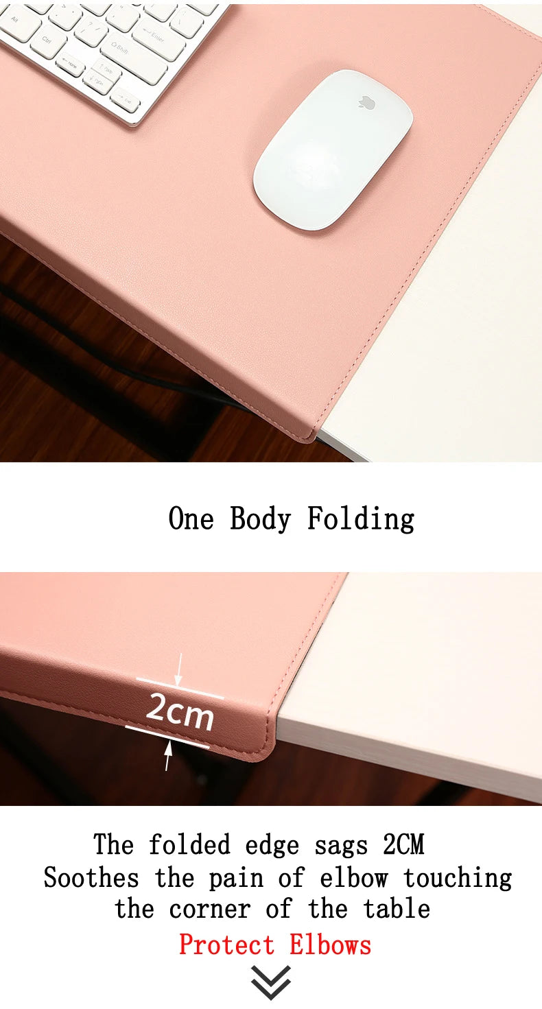 PU Leather Desk Mat with Wrist Support