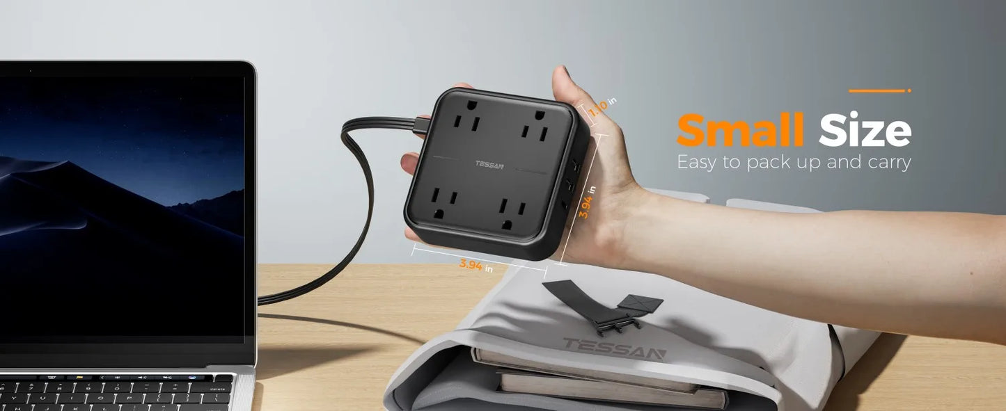 TESSAN Flat Plug Power Strip