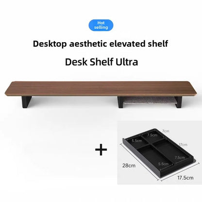 Walnut Wood Laptop Riser with Storage