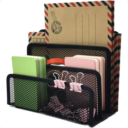 Black Mesh Desk Letter Tray