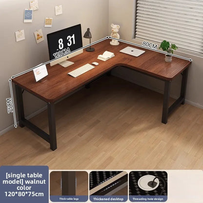 L-Shaped Computer Desk with Storage Shelf