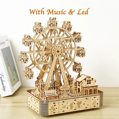 3D Wooden Ferris Wheel Puzzle Kit