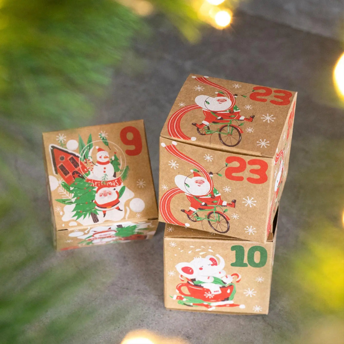 DIY Advent Calendar Boxes | 24 Numbered Kraft Gift Boxes