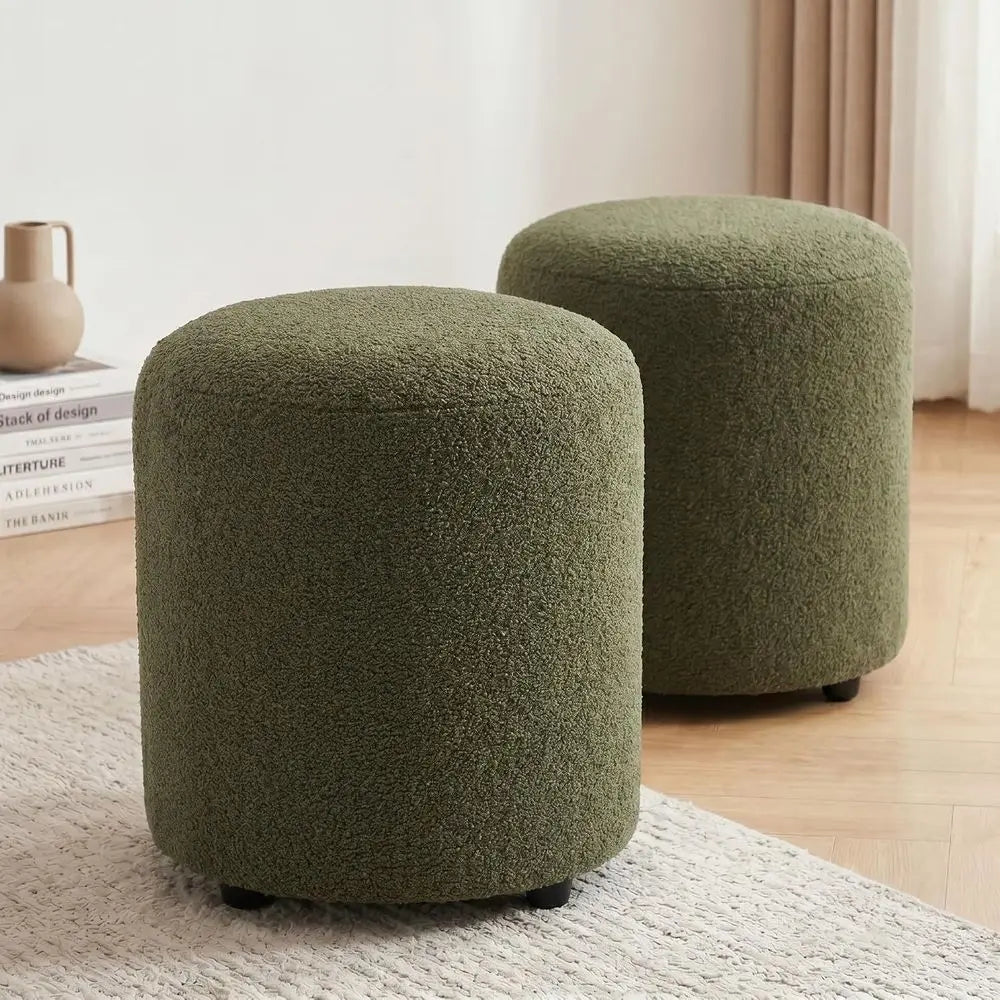 Round Vanity Ottoman Stool
