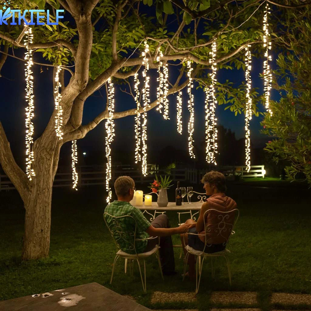 Cascading LED Waterfall Lights | Plug-In Warm White Garland