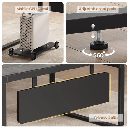 Nova L-Shaped Executive Desk with Storage & Charging Station