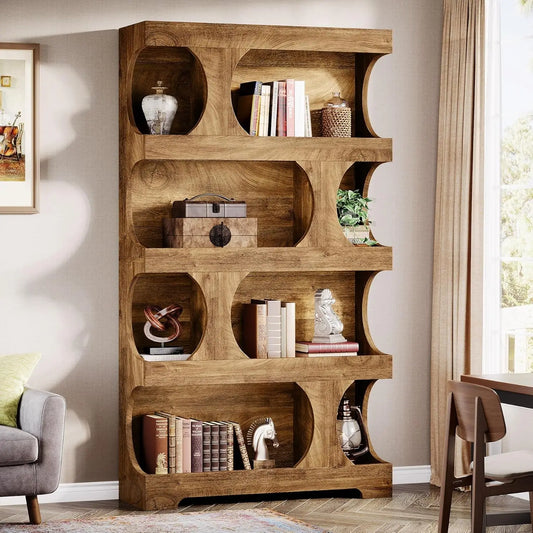 Ravenport 4-Tier Bookcase with Open Display Shelves