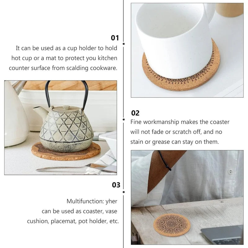 Absorbent Cork Coaster Set