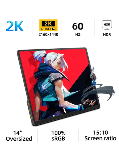 14-inch 2K Portable Monitor with HDR