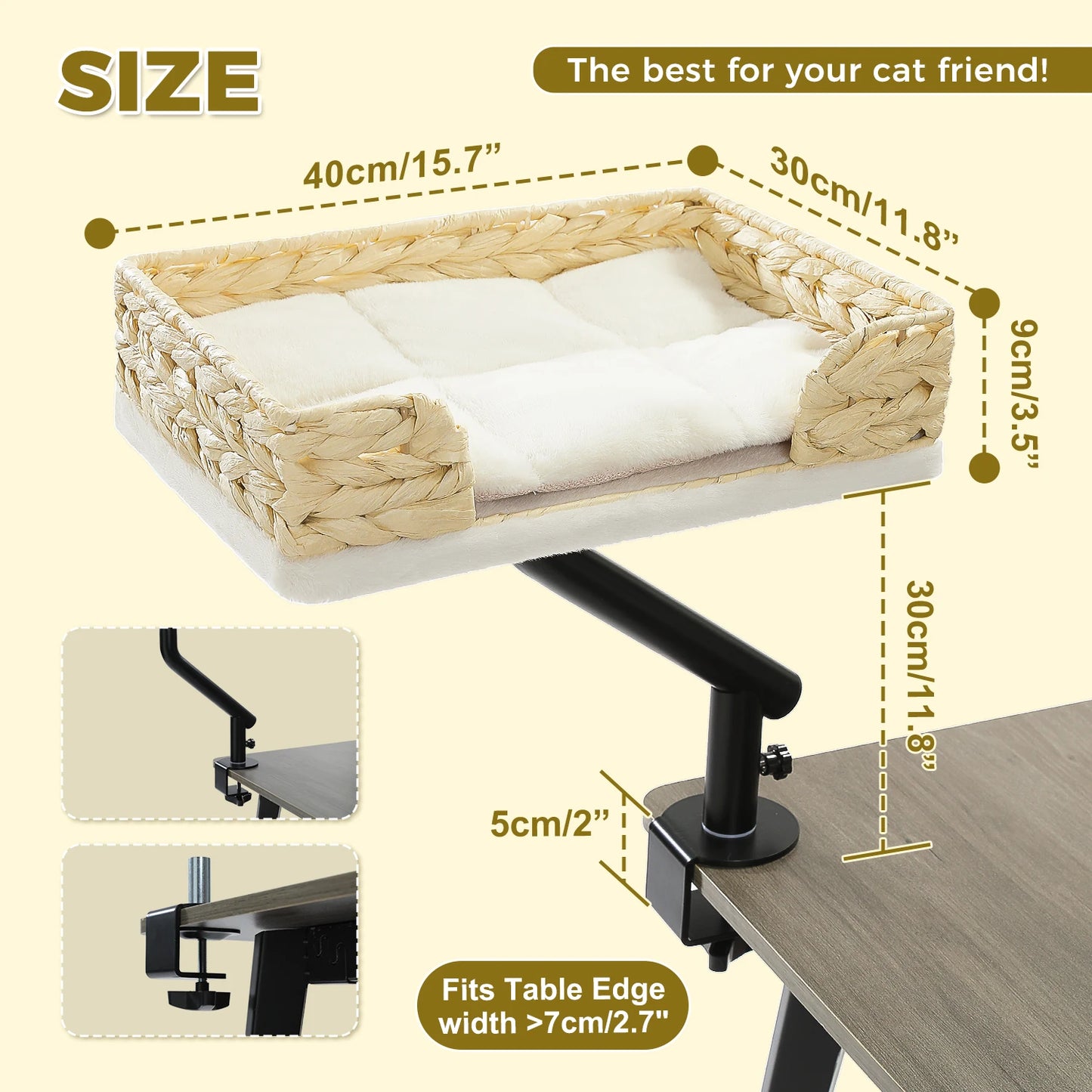 360° Rotatable Cat Desk Bed