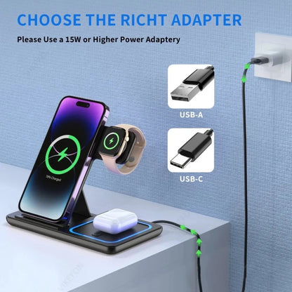 TriCharge Flex 3-in-1 Foldable Wireless Charging Station