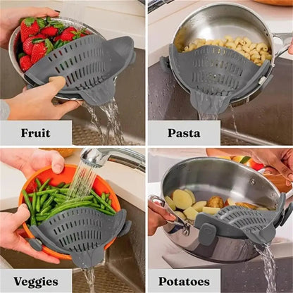 Clip-On Pot Strainer for Pans & Bowls