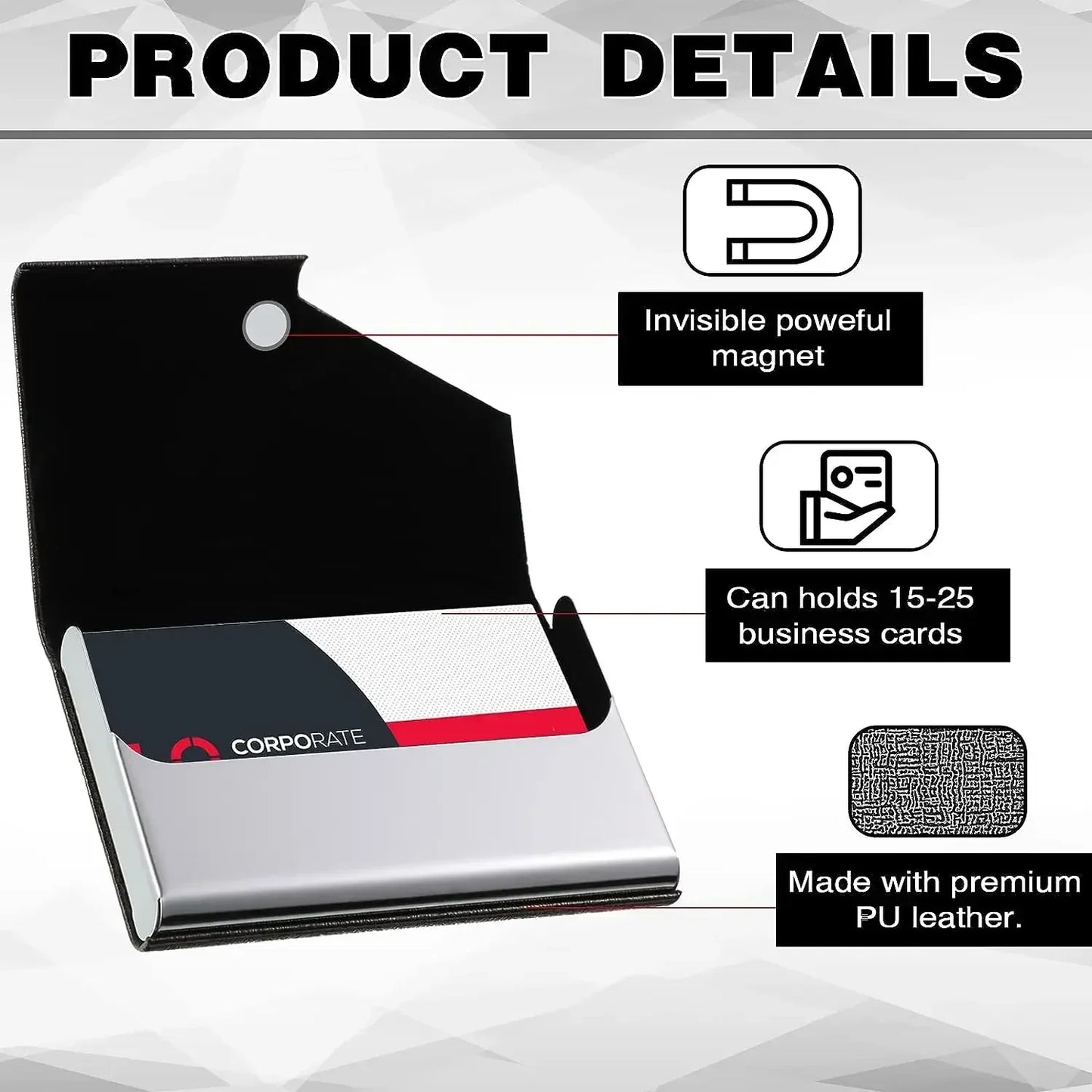 LeatherCard PU Magnetic Card Case