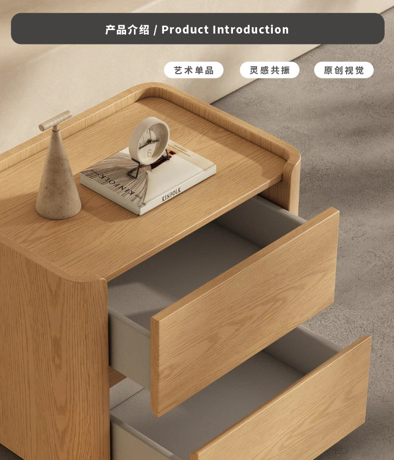 Modern Bedside Table with Integrated Storage