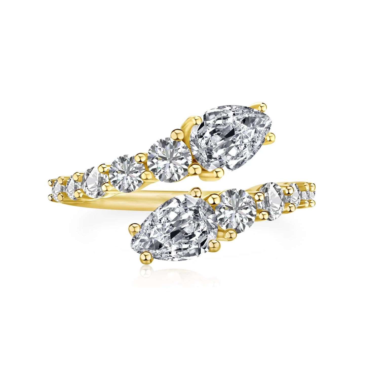 Sparkling CZ Cocktail Ring, Adjustable Fit
