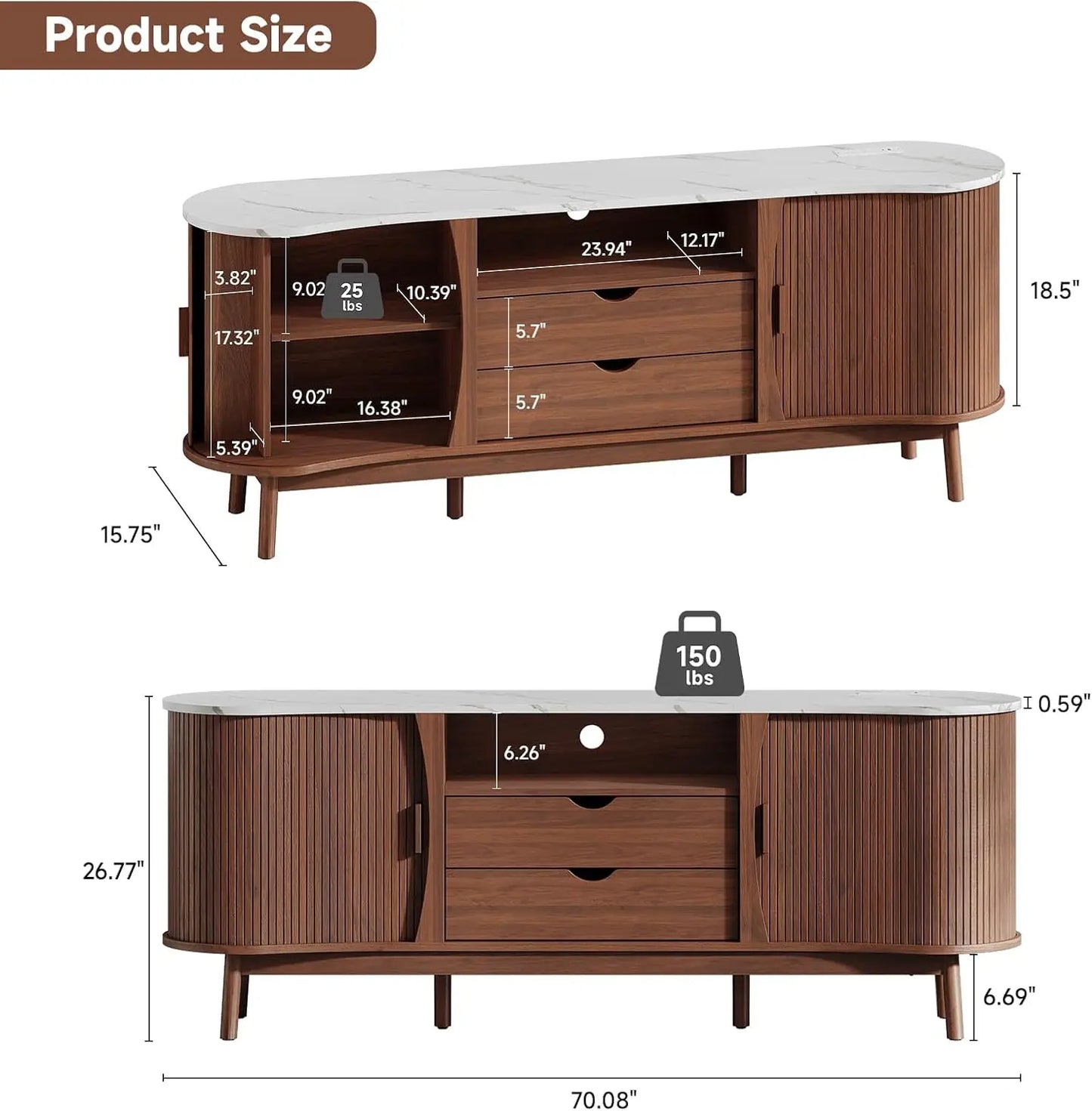 Hollis Fluted Media Console