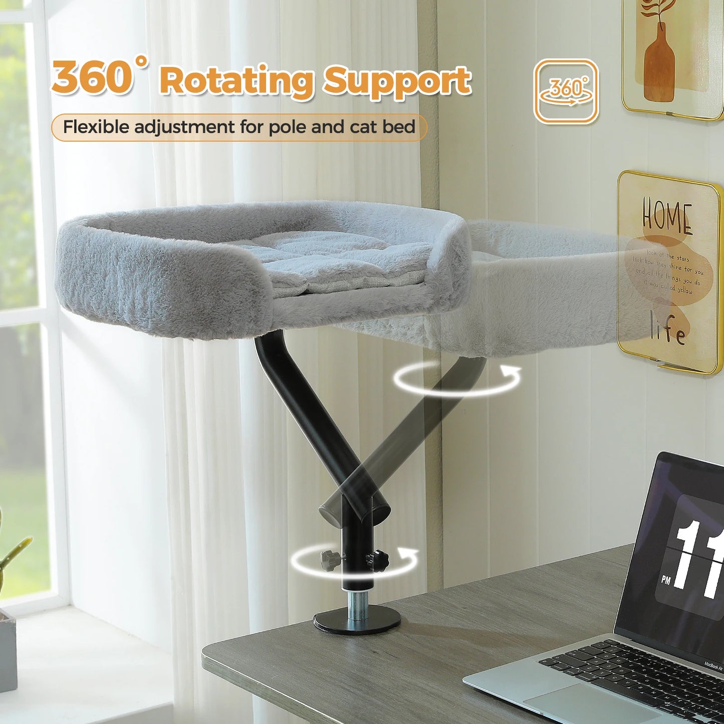 360° Rotatable Cat Desk Bed
