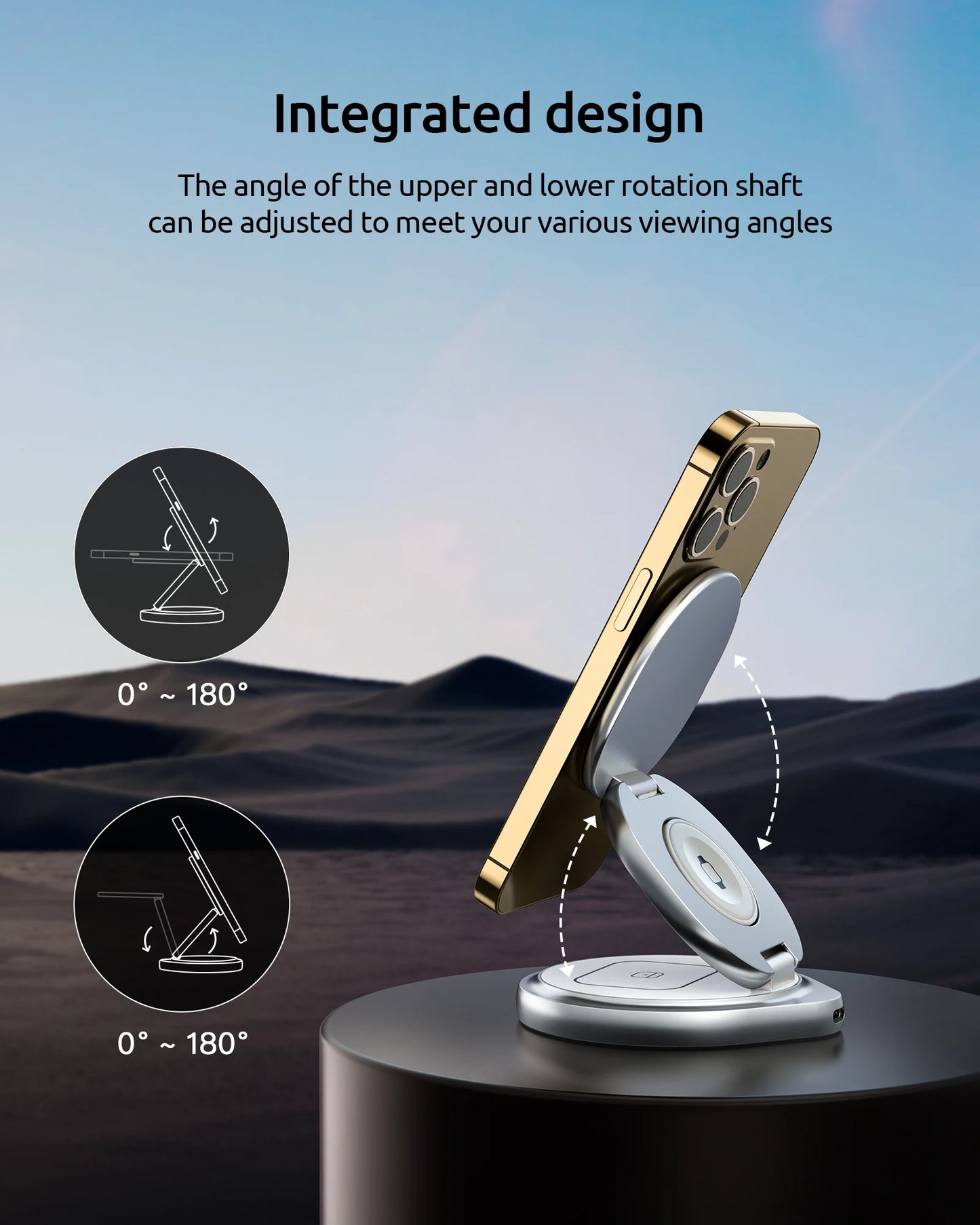 3-in-1 Rotating Magnetic Charger Stand