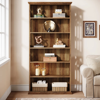 Ashcroft 6-Tier Bookcase with Adjustable Shelves & Storage Cabinet