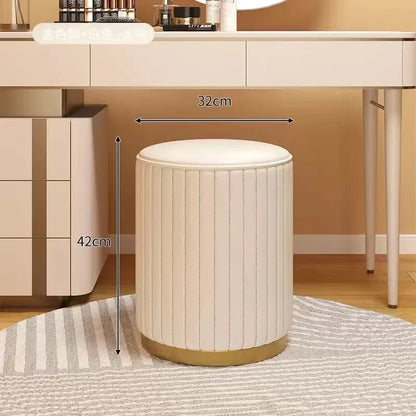 Round Storage Ottoman Stool