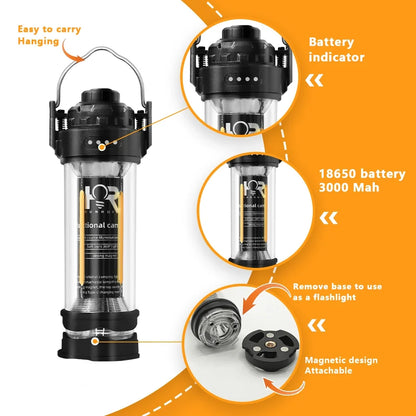 Retro Waterproof Camping Lantern, 3000mAh