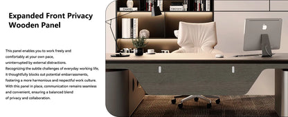 The Vanguard Executive L-Shaped Office Suite with Storage Cabinet & Privacy Panel