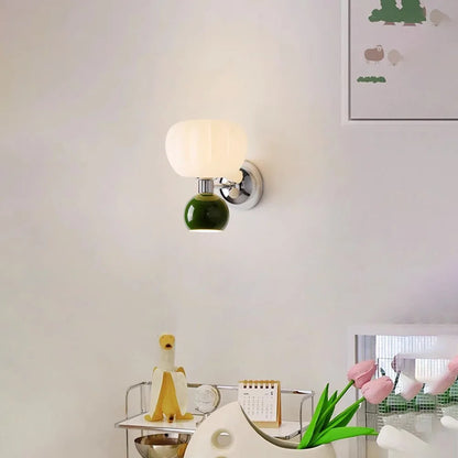 Colourful Pumpkin Glass Wall Sconce