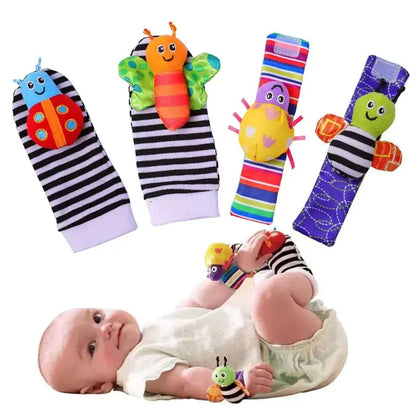 4-Pc Baby Rattle & Sensory Sock Set