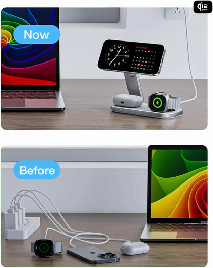 FoldCharge Pro 3-in-1 Magnetic Wireless Charging Station