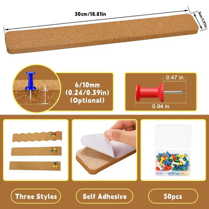 StickyCorK Self-Adhesive Pin Board