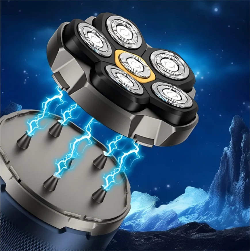 6D Waterproof Head & Face Shaver for Men