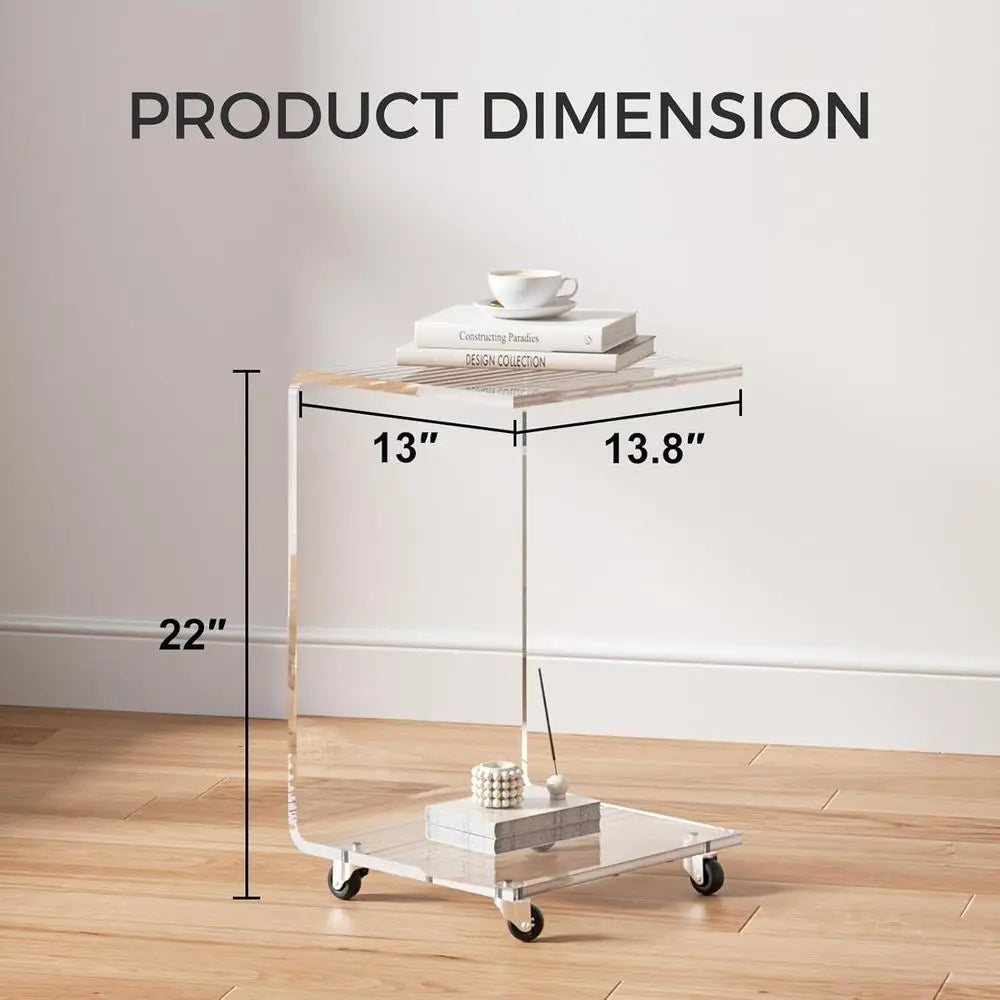 Acrylic Rolling Side Table
