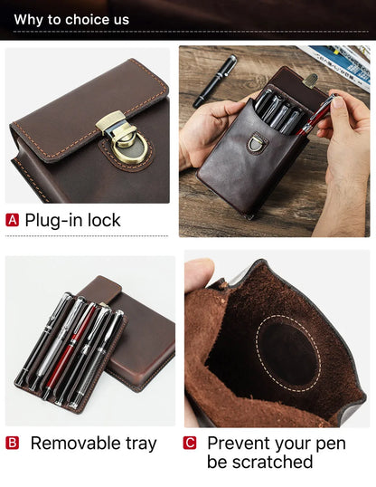 Handmade Cowhide Pen Case