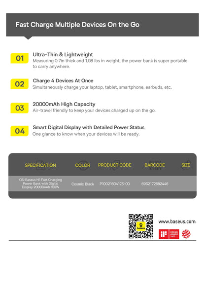 100W PD Fast Charging Power Bank