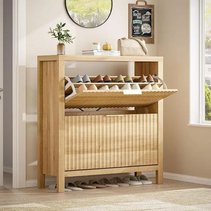 Oak Tall Shoe Organizer