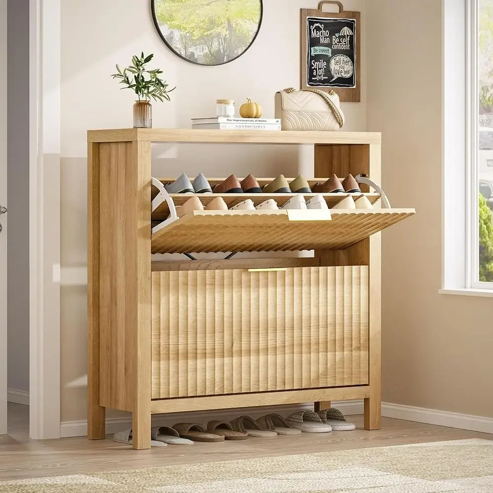 Oak Tall Shoe Organizer