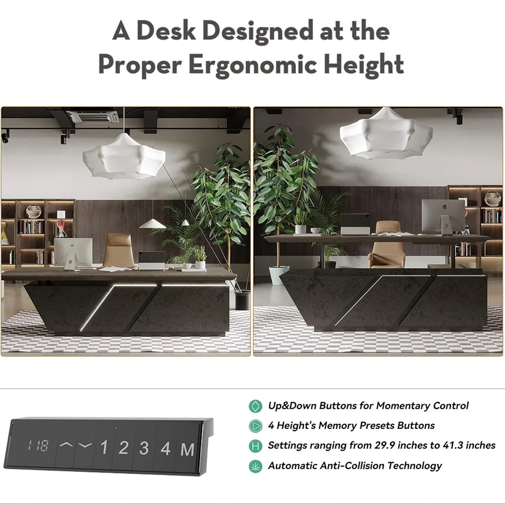 Saintcy Executive Height-Adjustable Desk Workstation