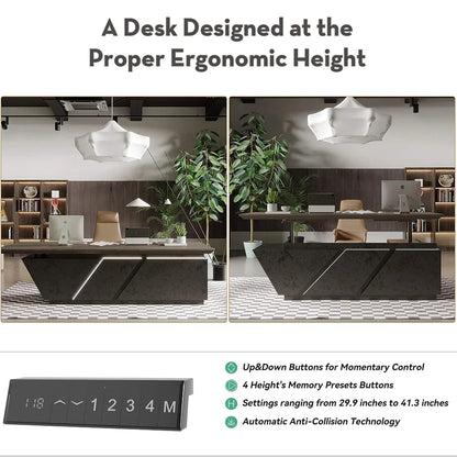 Saintcy Executive Height-Adjustable Desk Workstation