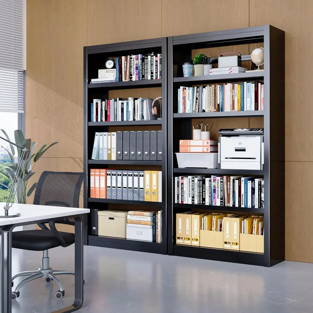 Steelhaven 5-Tier Adjustable Metal Bookcase