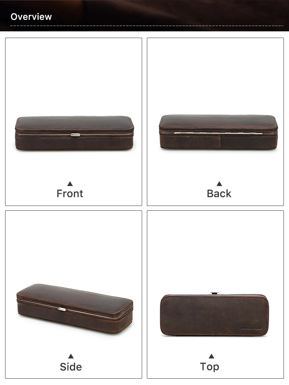 Vintage 3-Slot Leather Pen Case