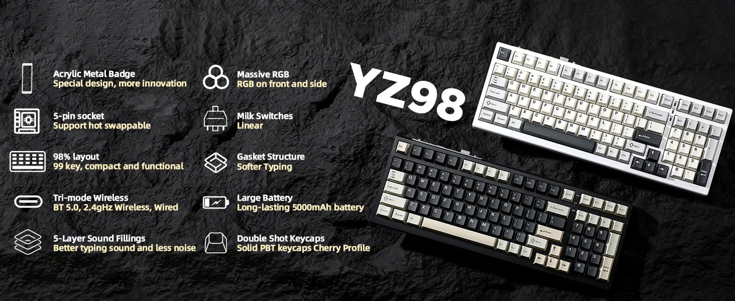 YUNZII YZ98 98% Wireless Gaming Keyboard