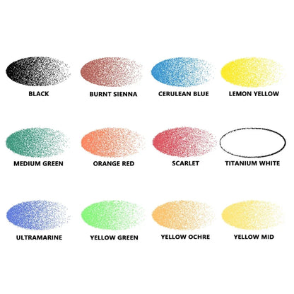 12-Color Acrylic Paint Set, 30ml, Airbrush Ready