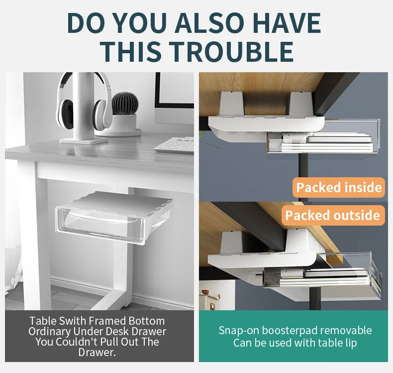 No-Drill Under-Desk Drawer