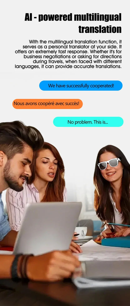 4K AI Smart Glasses with Camera & Translator