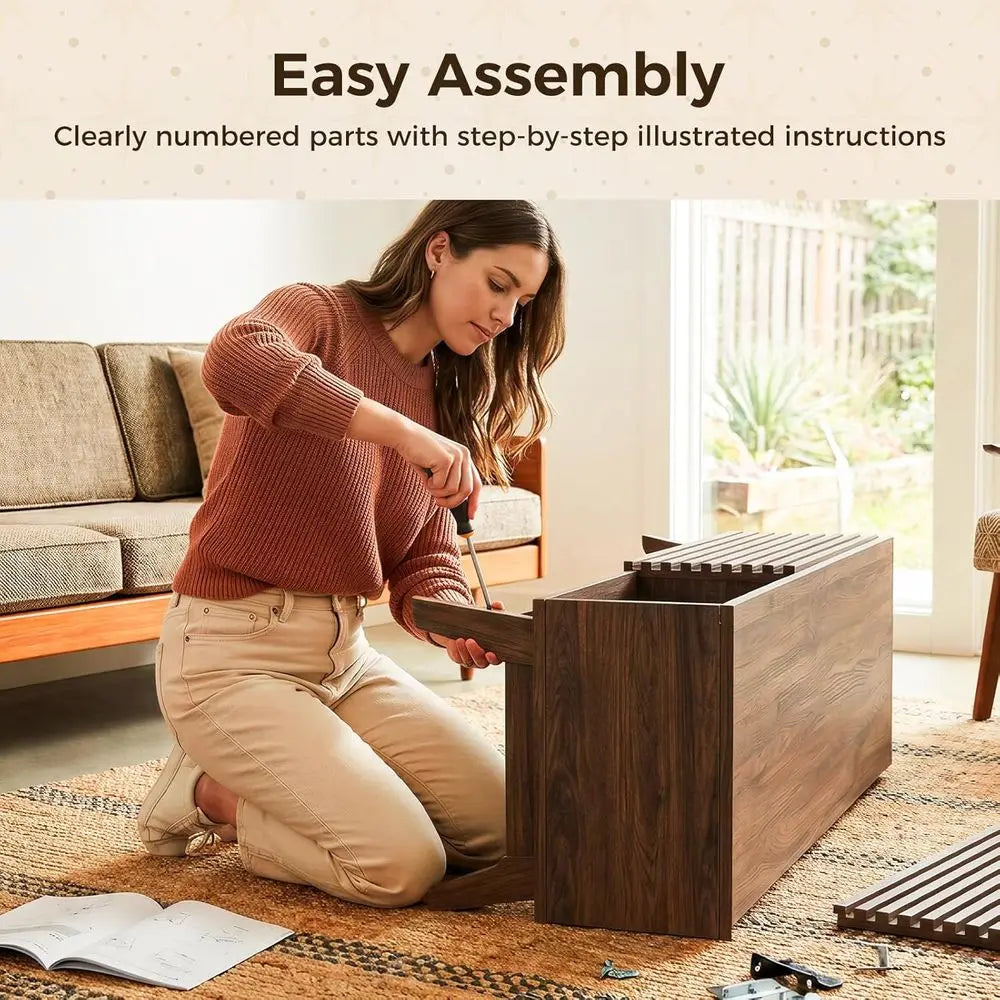 Walnut Sliding-Door Entertainment Center