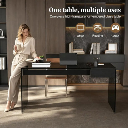 Vantry Tempered Glass Desk