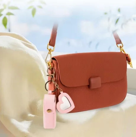 Mini Leather Lipstick Case Keychain