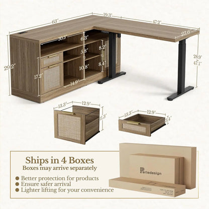 Sterling 48" Standing Desk & Bookshelf Set
