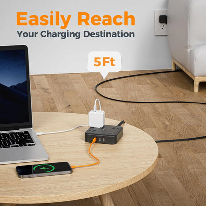 TESSAN Flat Plug Power Strip