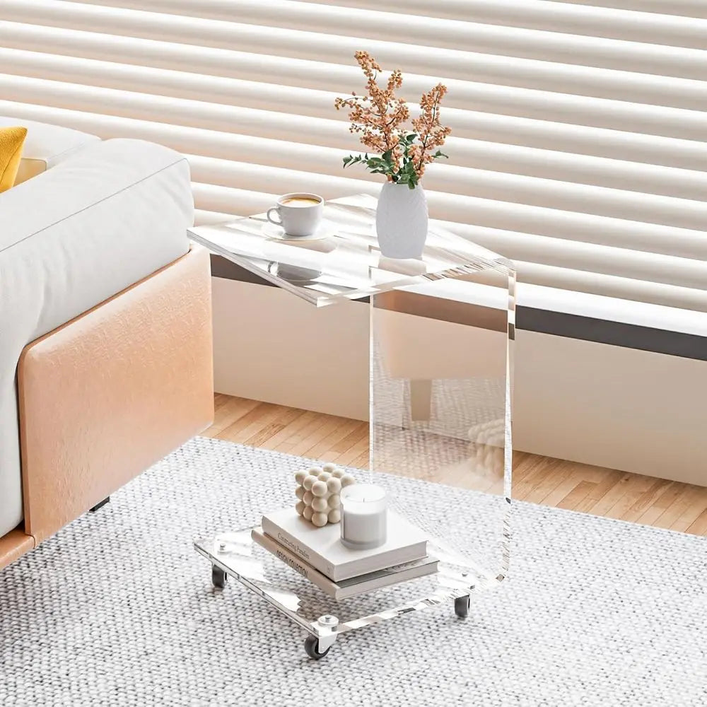 Acrylic Rolling Side Table